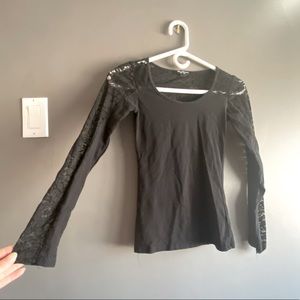 Black long sleeve lace top